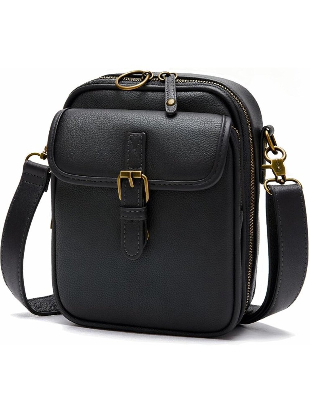 Chic Vegan Leather Crossbody Bag for Women, Vintage Anti-Theft Messenger Purse